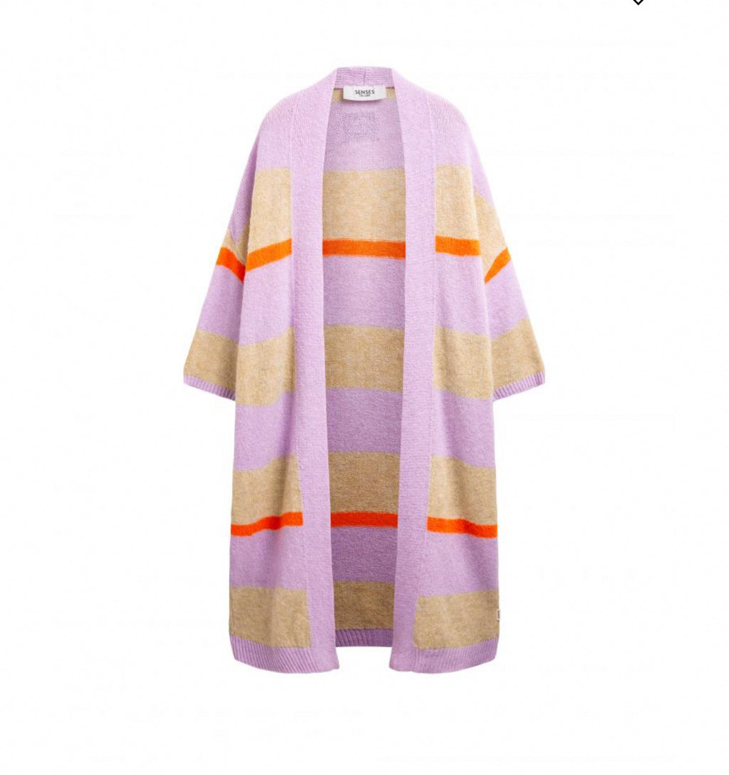 SENCES THE LABEL Long Cardigan KAL:LIE bunt gestreift