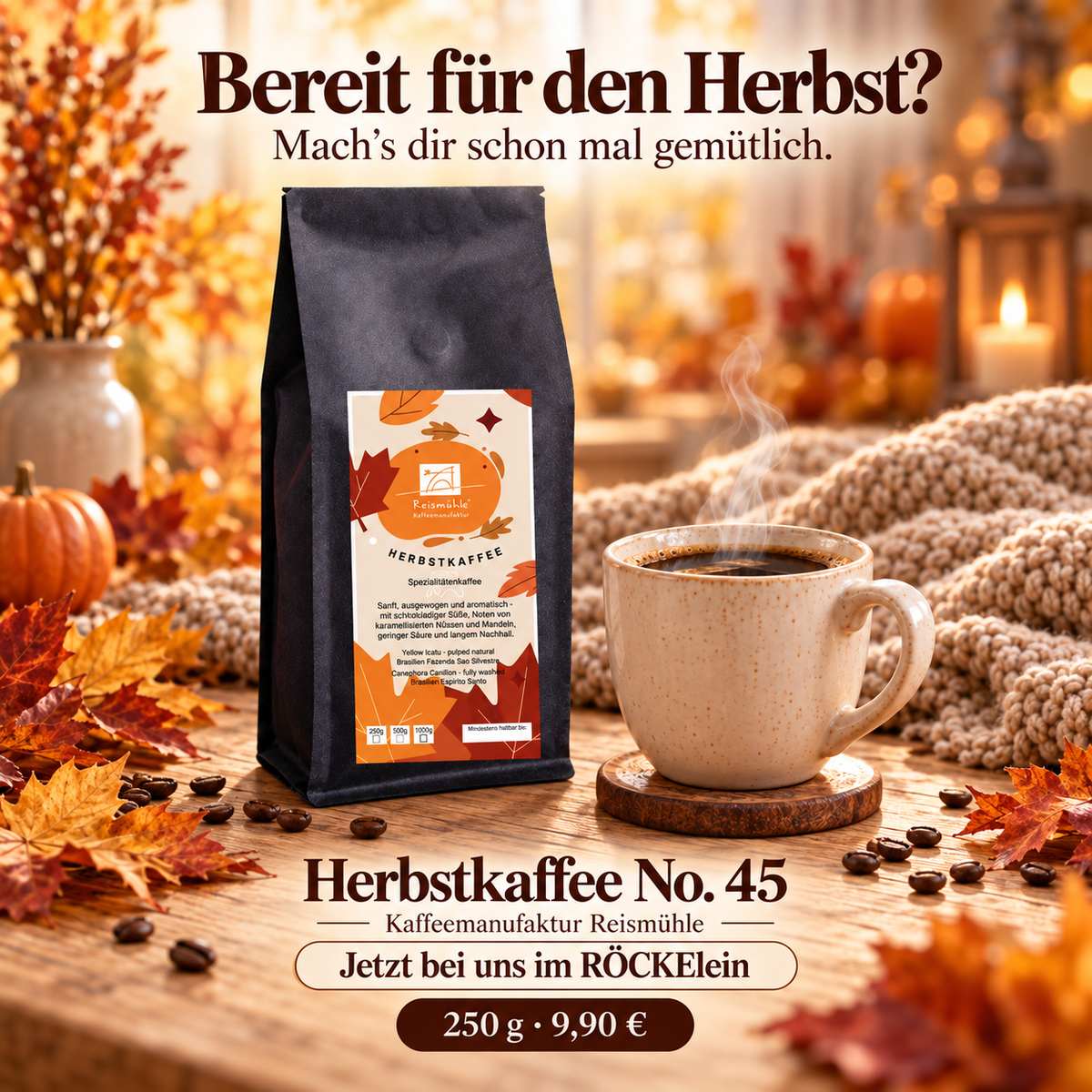 Herbstkaffee No. 45 – Ganze Bohnen, 250 g