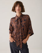 SUMMUM WOMAN Bluse mit abstraktem Blumenmuster