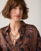 SUMMUM WOMAN Bluse mit abstraktem Blumenmuster