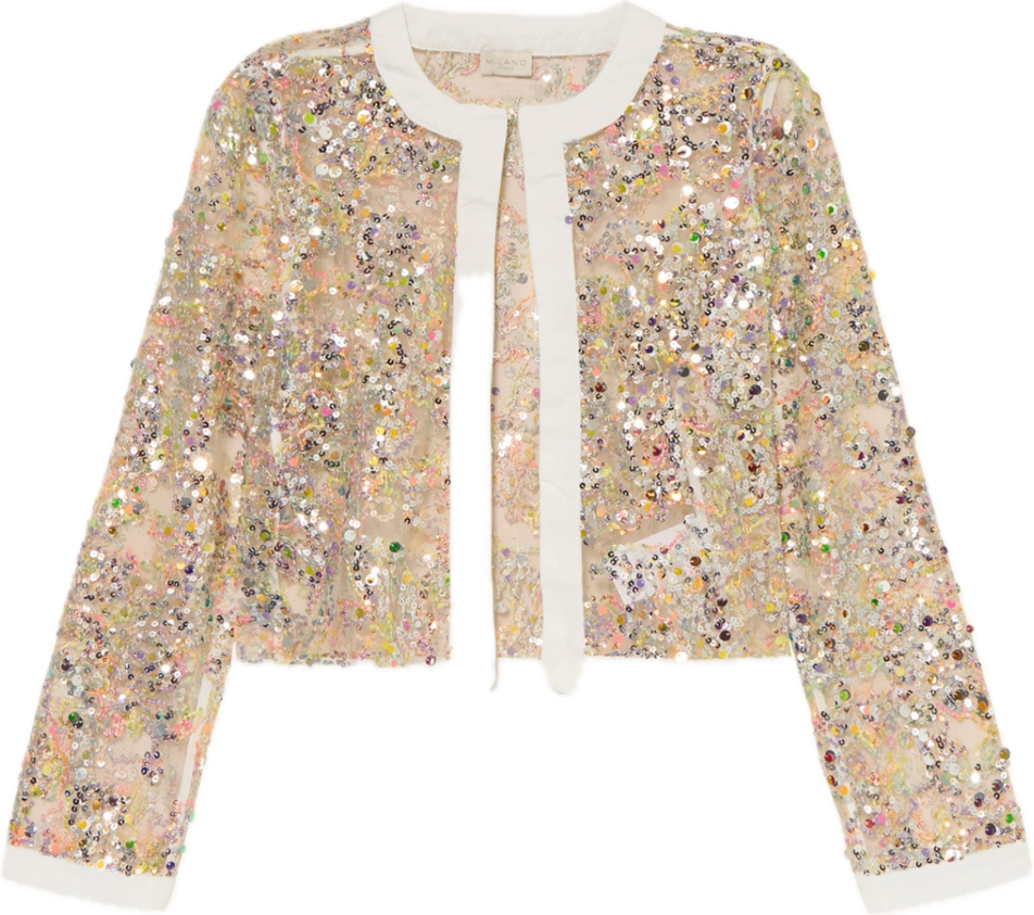 Meshjacke mit Pailletten  MILANO ITALY