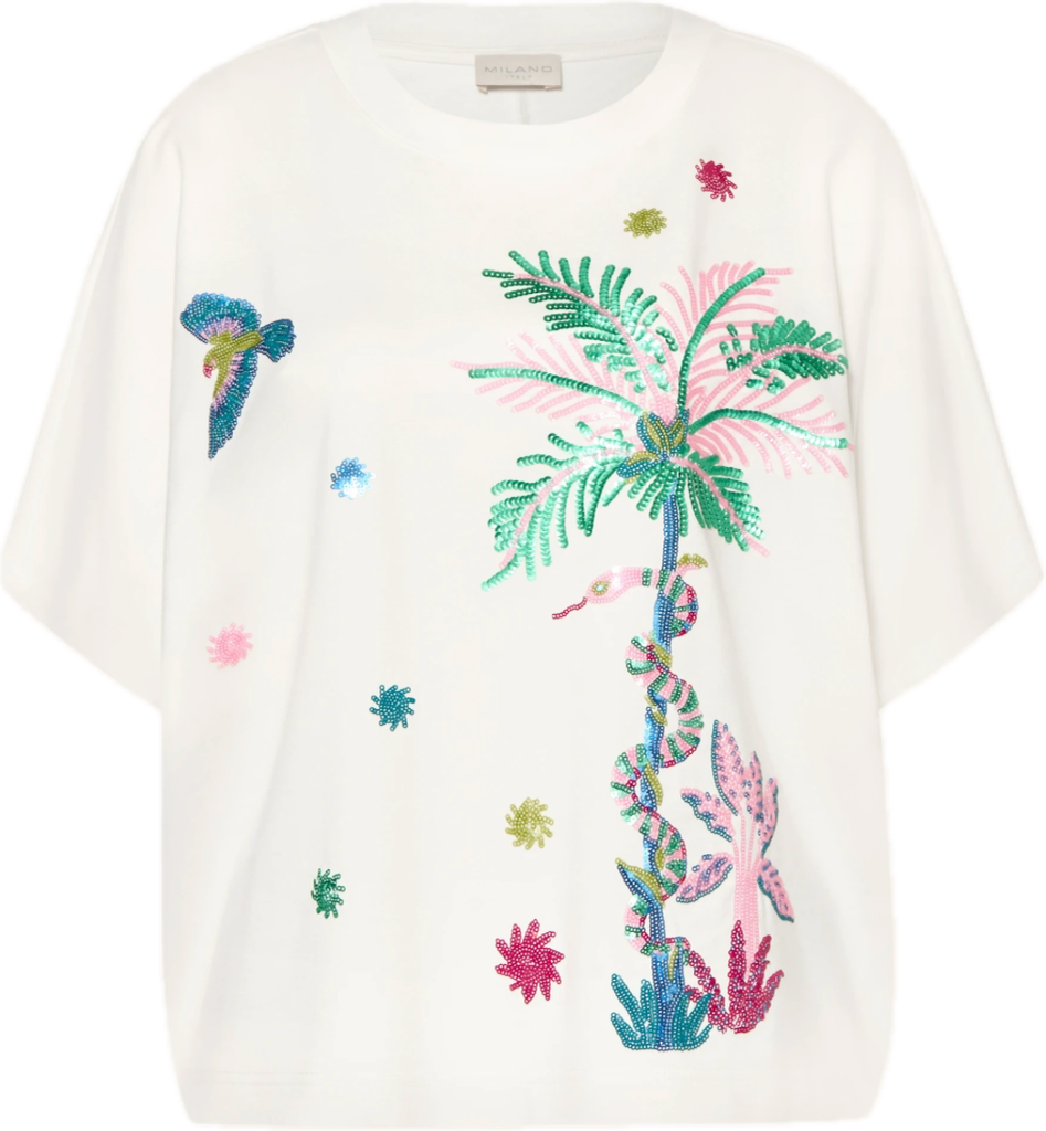 T-Shirt mit Pailetten MILANO ITALY
